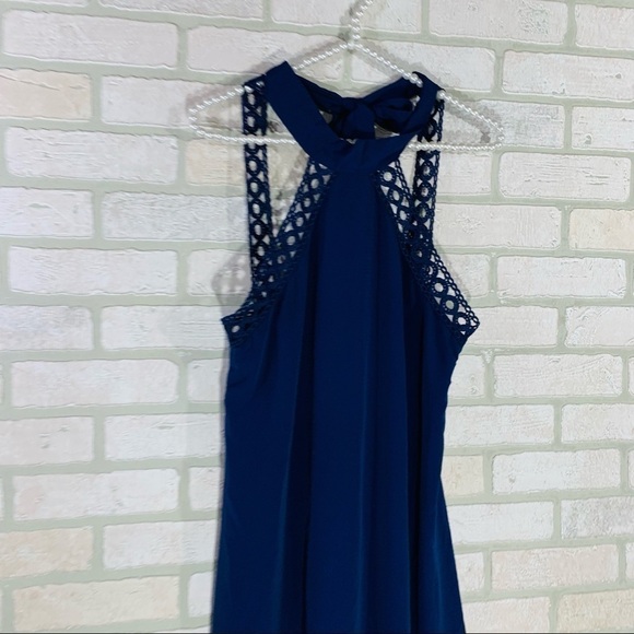 Lulu’s Anyway Shape or Form Navy Halter Dress Size S - Picture 5 of 9